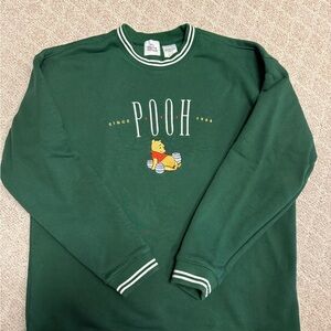 Disney Men's Green Pooh Crewneck Sweater